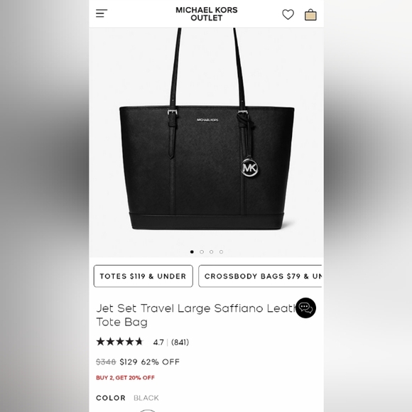 Michael Kors Jet Set Black Saffiano Leather Purse ,Tote .Like New - Picture 14 of 14